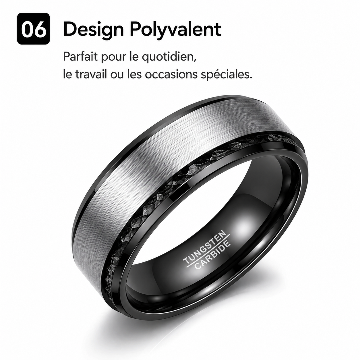 Une bague conçue pour les hommes qui apprécient un design minimaliste et moderne ainsi qu'une qualité durable.