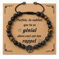 Bracelet réglable pour homme en pierres naturelles avec pendentif « Arbre de vie » — Un cadeau inspirant