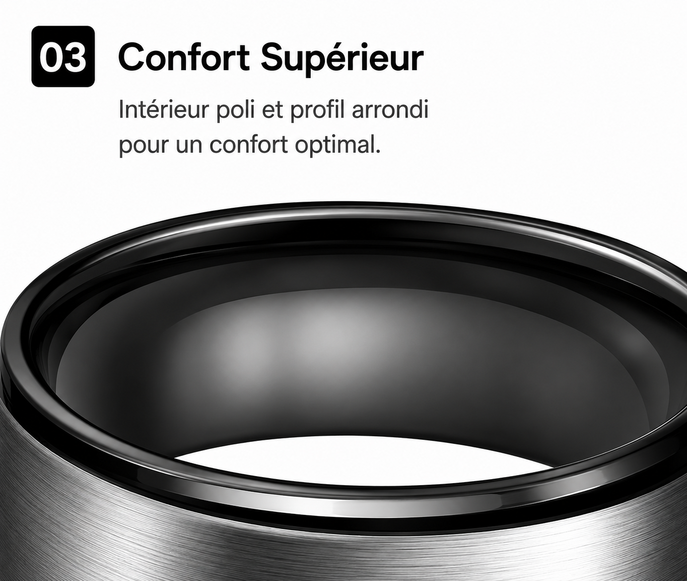 Une bague conçue pour les hommes qui apprécient un design minimaliste et moderne ainsi qu'une qualité durable.