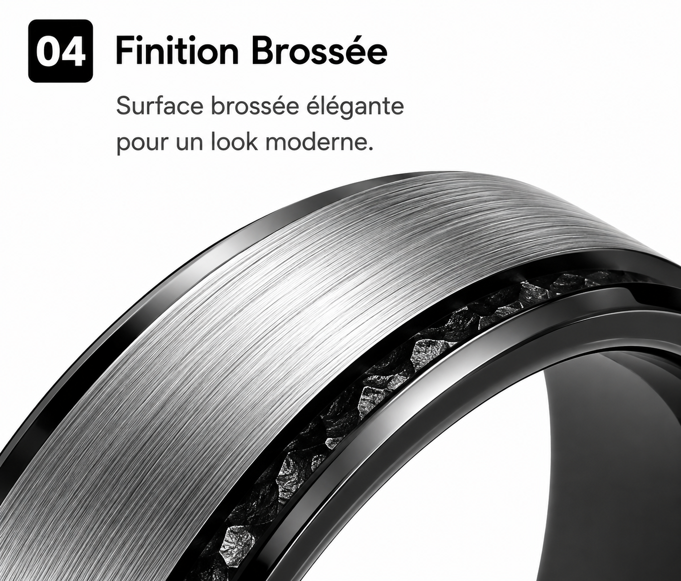 Une bague conçue pour les hommes qui apprécient un design minimaliste et moderne ainsi qu'une qualité durable.