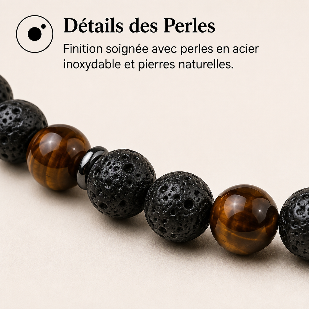 Bracelet réglable pour homme en pierres naturelles avec pendentif « Arbre de vie » — Un cadeau inspirant