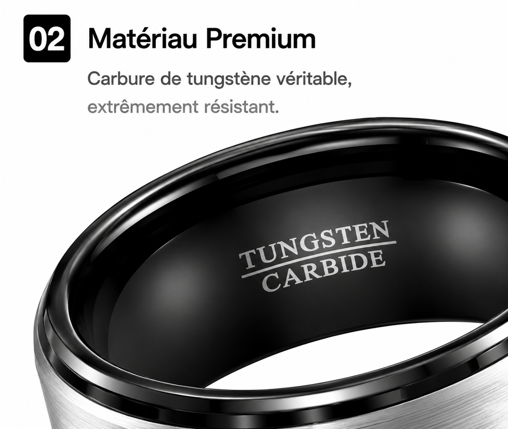 Une bague conçue pour les hommes qui apprécient un design minimaliste et moderne ainsi qu'une qualité durable.